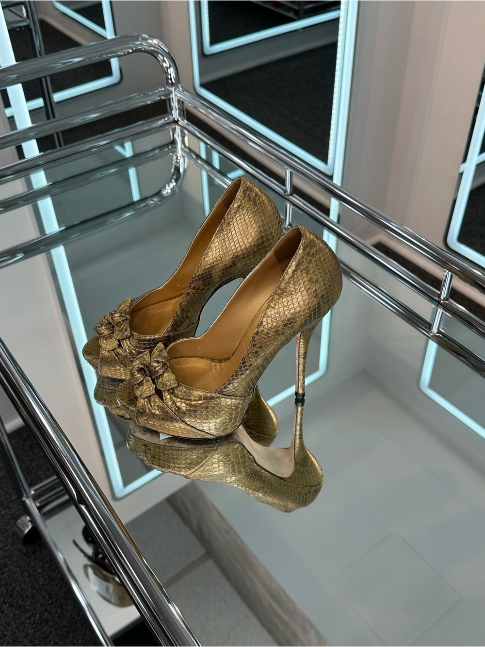 Gucci python peep-toe heel - Picture 8 of 10